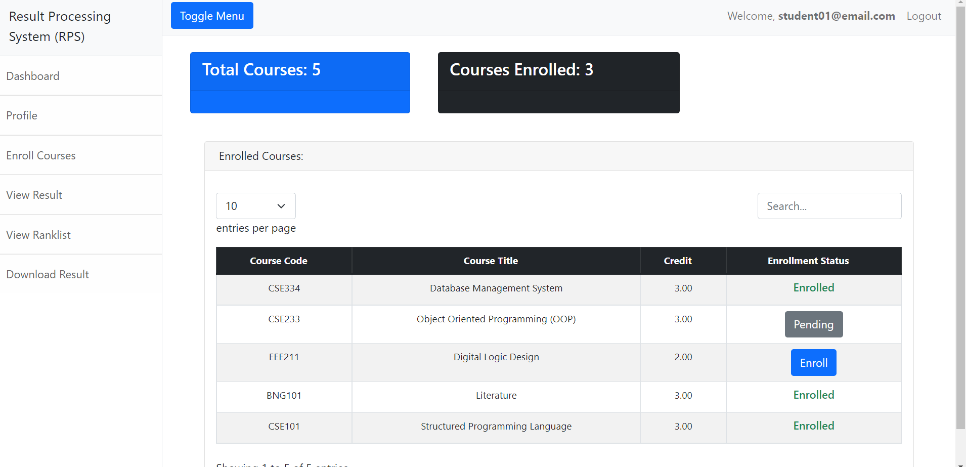 Image 4 of Result Processing System